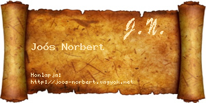 Joós Norbert névjegykártya