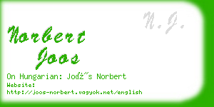 norbert joos business card